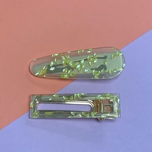 Korean Clear Acrylic Hair Clips Set of 2